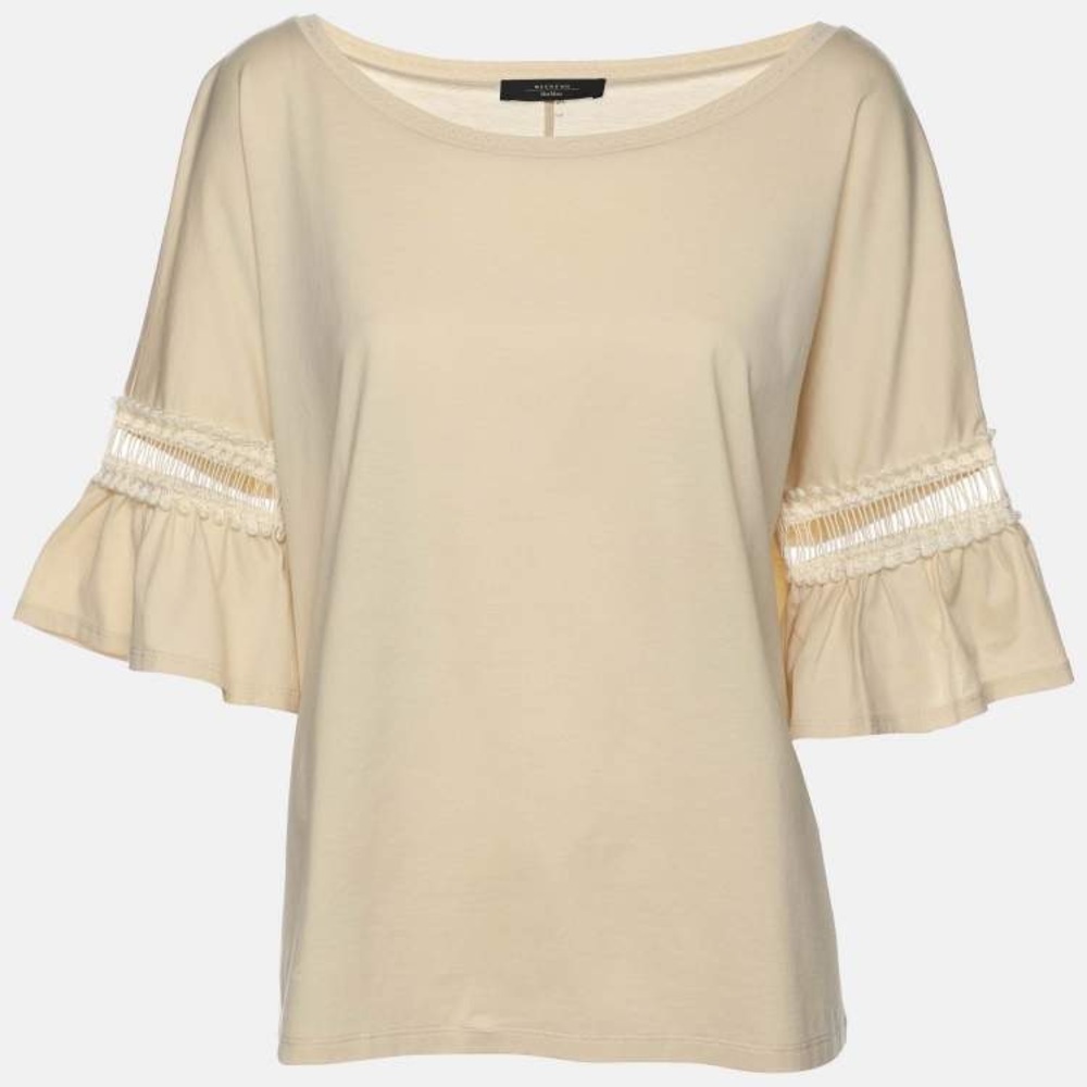 Weekend by Max Mara Elegant Cream Women's Top Large